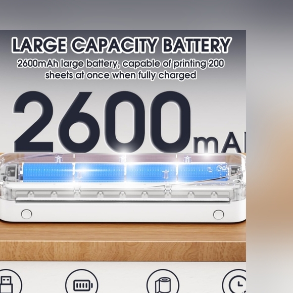 Portable White Inkless Printer - Picture 3 of 8